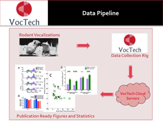 Data pipeline and examples of the utput of VocTech's Analysis suite